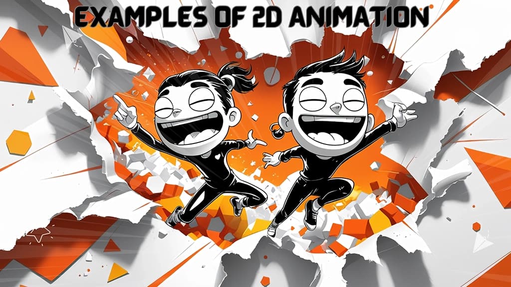 Illustration showing Examples of 2D Animation