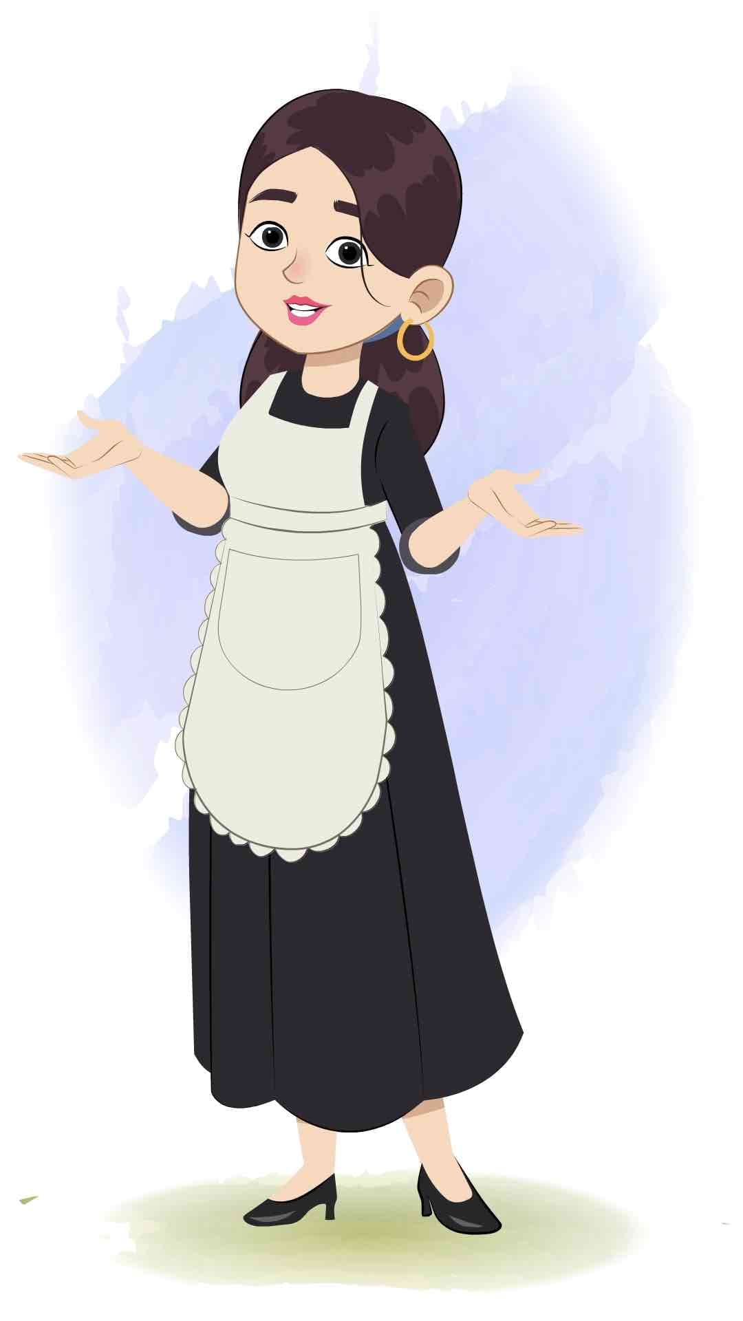 A housekeeper talking animated cartoon character aka avni 3/4