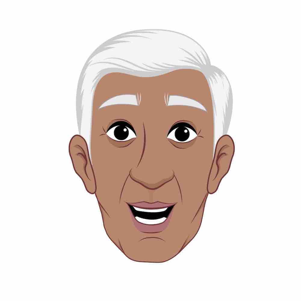 An old Indian man face expression animated vector cartoon character AKA Ramakrishna