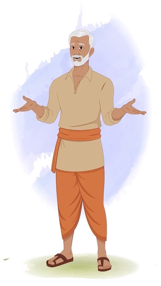 An old Indian farmer talking animated vector cartoon character AKA Hariom