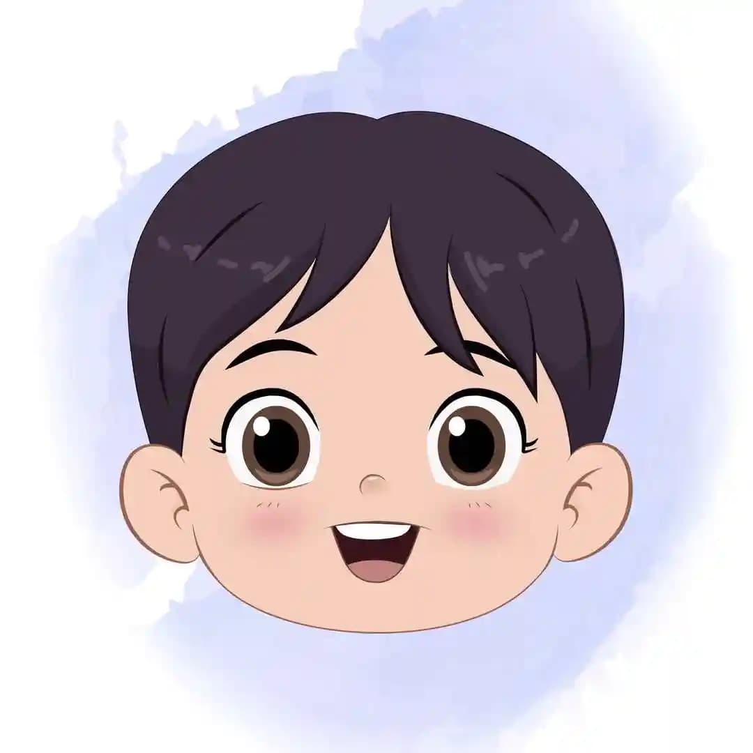 An adorable girl animated face expression vector cartoon character AKA Jane