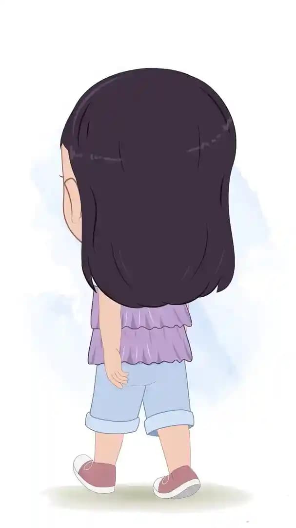 An adorable kid/girl walk animated cartoon character vector AKA Jane