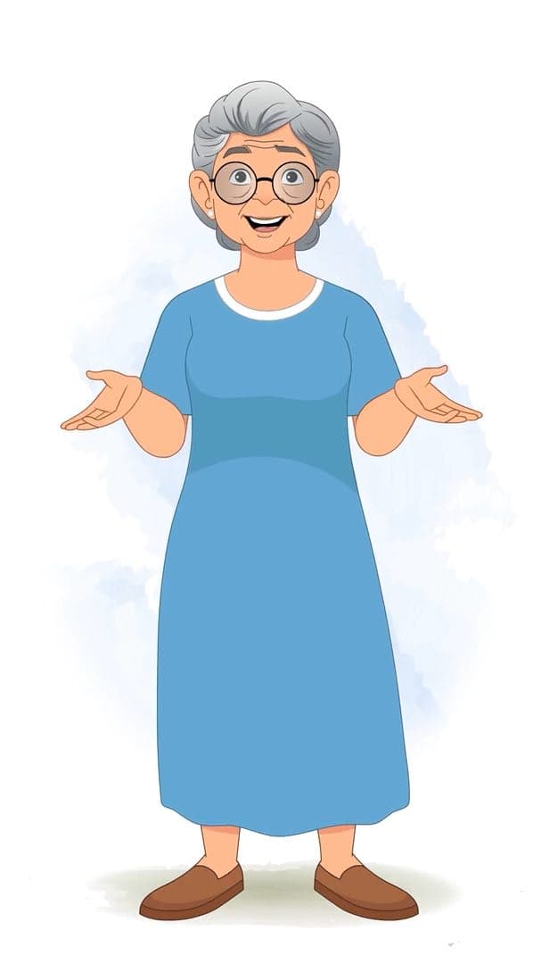 A talking grandma animated vector cartoon character AKA Martha