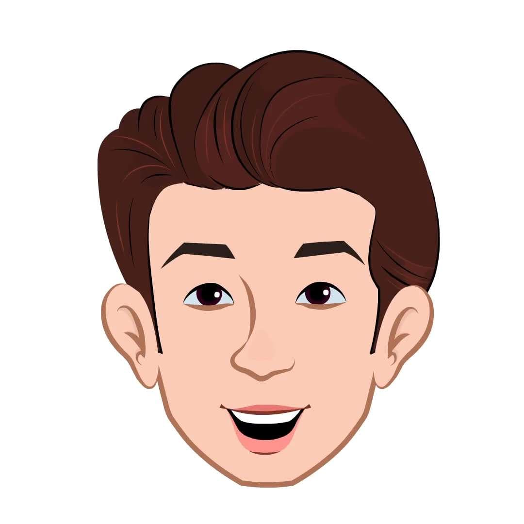 A male dentist animated face expression vector cartoon character AKA Oliver