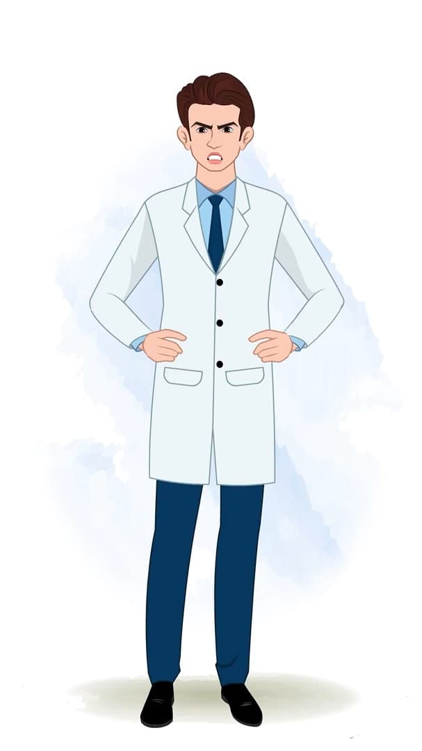 An angry male dentist  animated vector cartoon character AKA Oliver