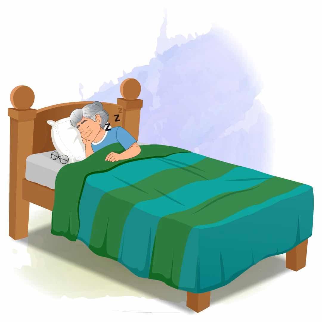 A grandma sleeping animated vector cartoon character AKA Martha