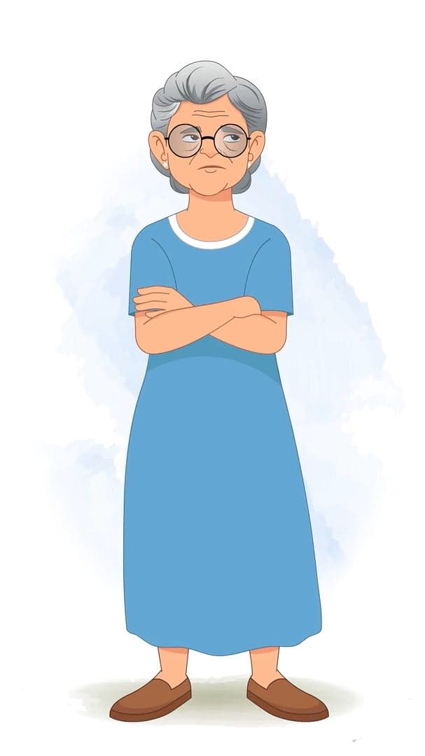 An annoyed grandma animated vector cartoon characte AKA Martha