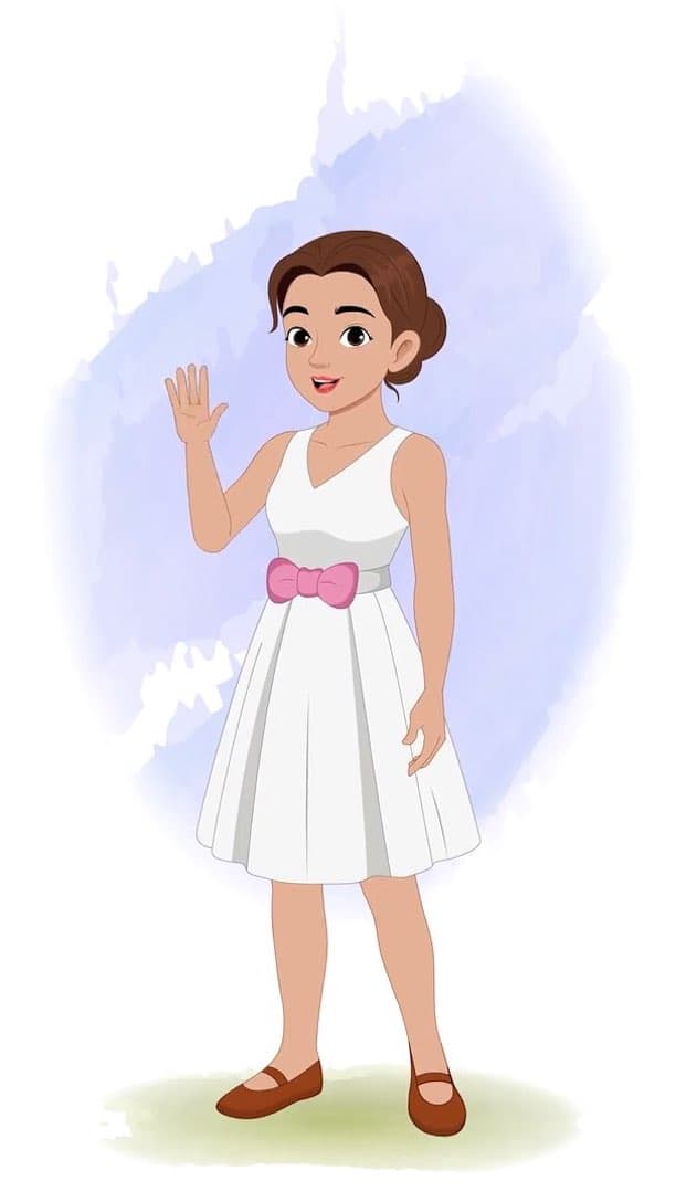 A belly dancer saying hi animated vector cartoon character AKA Luna