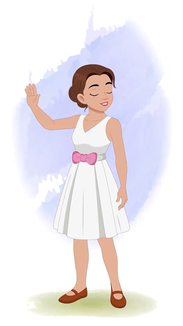 A belly dancer saying no animated vector cartoon character AKA Luna