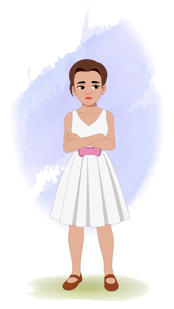 An annoyed belly dancer animated vector cartoon character AKA Luna