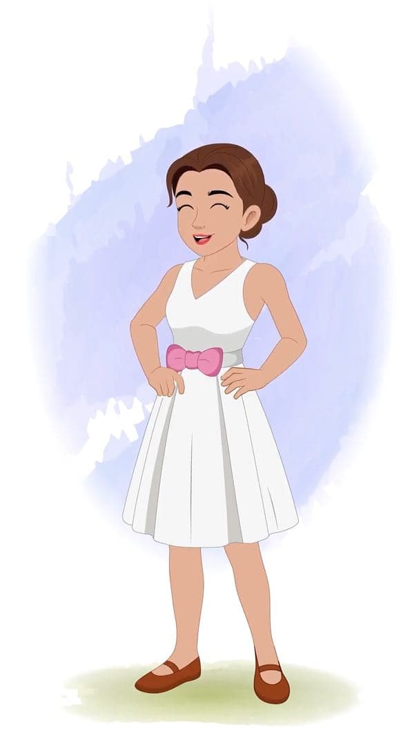 A belly dancer laughing animated vector cartoon character AKA Luna