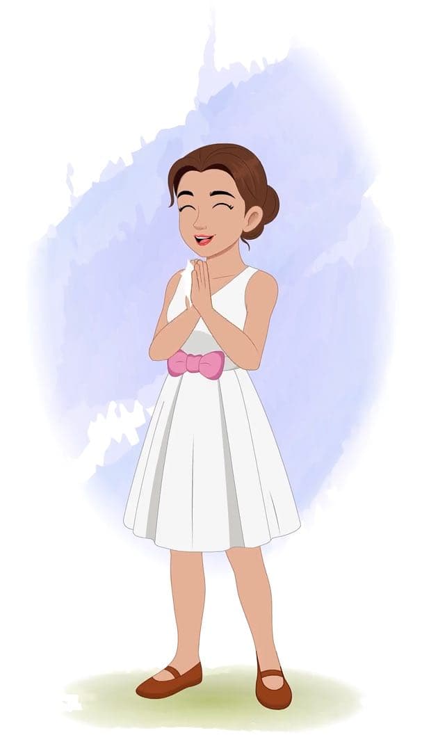 A belly dancer clapping animated vector cartoon character AKA Luna