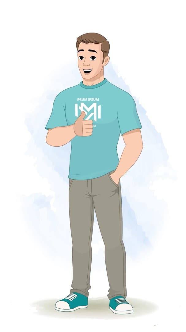 A handsome man showing thumbs up animated cartoon character vector AKA Sam