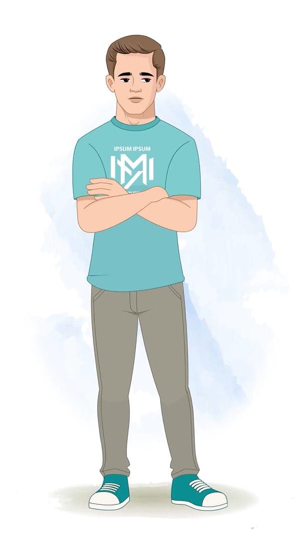 An annoyed man animated cartoon character vector AKA Sam