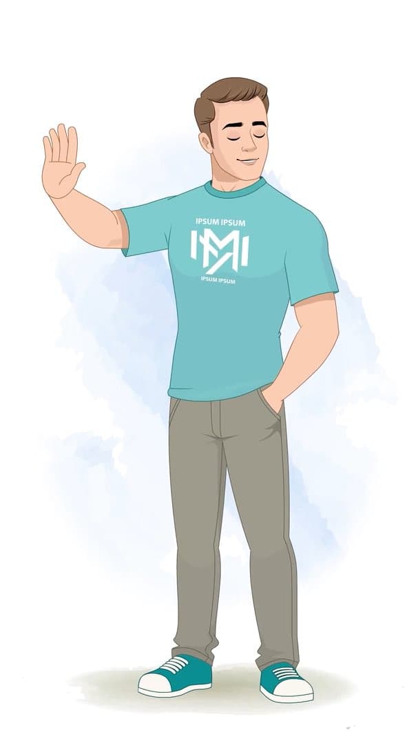 A handsome man saying no animated cartoon character vector AKA Sam