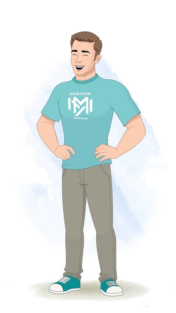 A handsome man laughing animated cartoon character vector AKA Sam