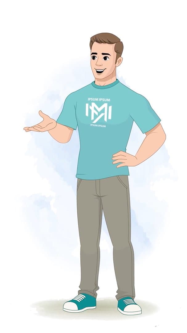 A handsome man talking animated cartoon character vector AKA Sam