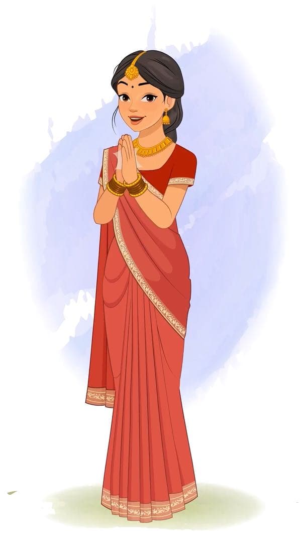 A beautiful Indian lady clapping animated vector cartoon character AKA Bhoomika