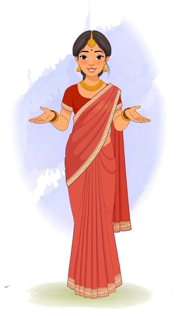 A beautiful Indian lady talking animated cartoon character vector AKA Bhoomika