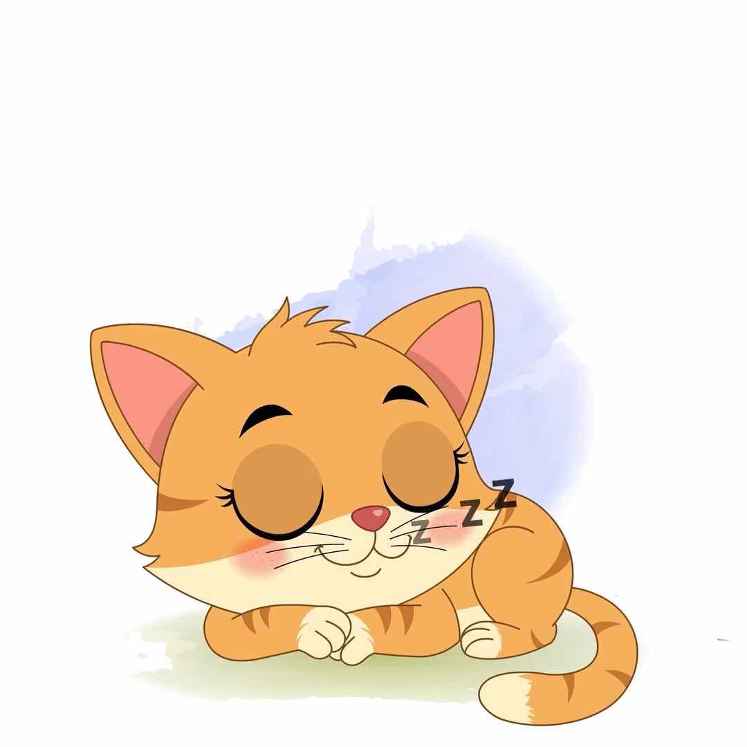 A cat sleeping animated cartoon character vector AKA Coco The Cat