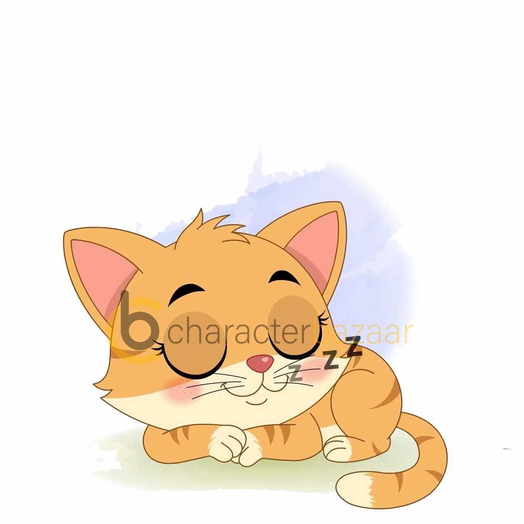 A cat sleeping animated cartoon character vector AKA Coco The Cat