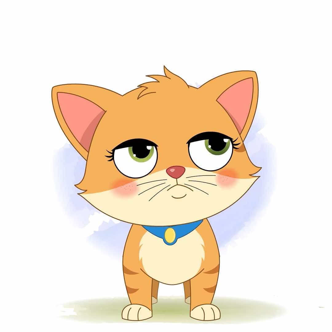 An annoyed cat animated cartoon character vector AKA Coco The Cat