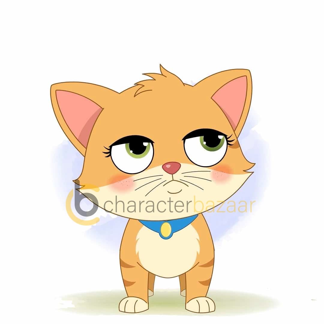 An annoyed cat animated cartoon character vector AKA Coco The Cat