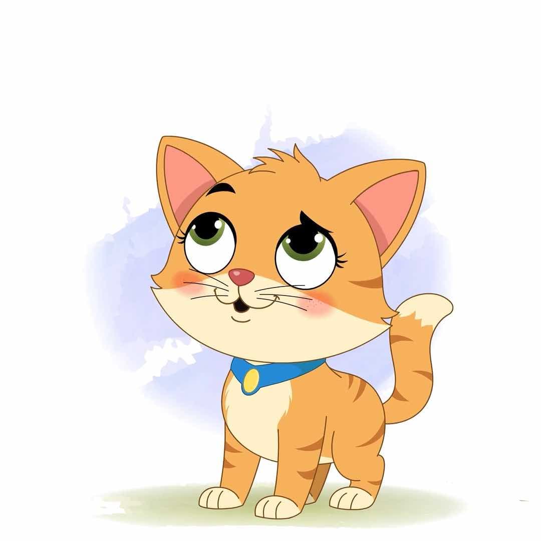 A confused cat animated cartoon character vector AKA Coco The Cat