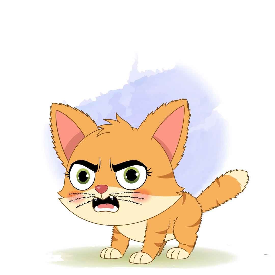An angry cat animated cartoon character vector AKA Coco The Cat