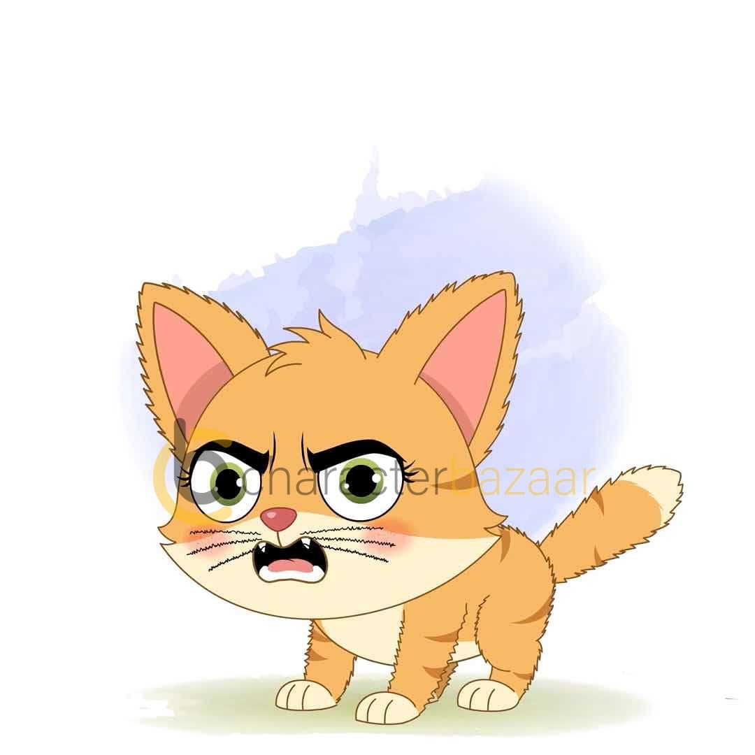 An angry cat animated cartoon character vector AKA Coco The Cat