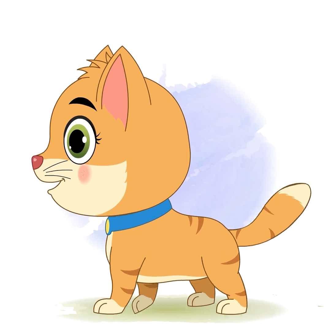 A cat side running animated cartoon character vector AKA Coco The Cat