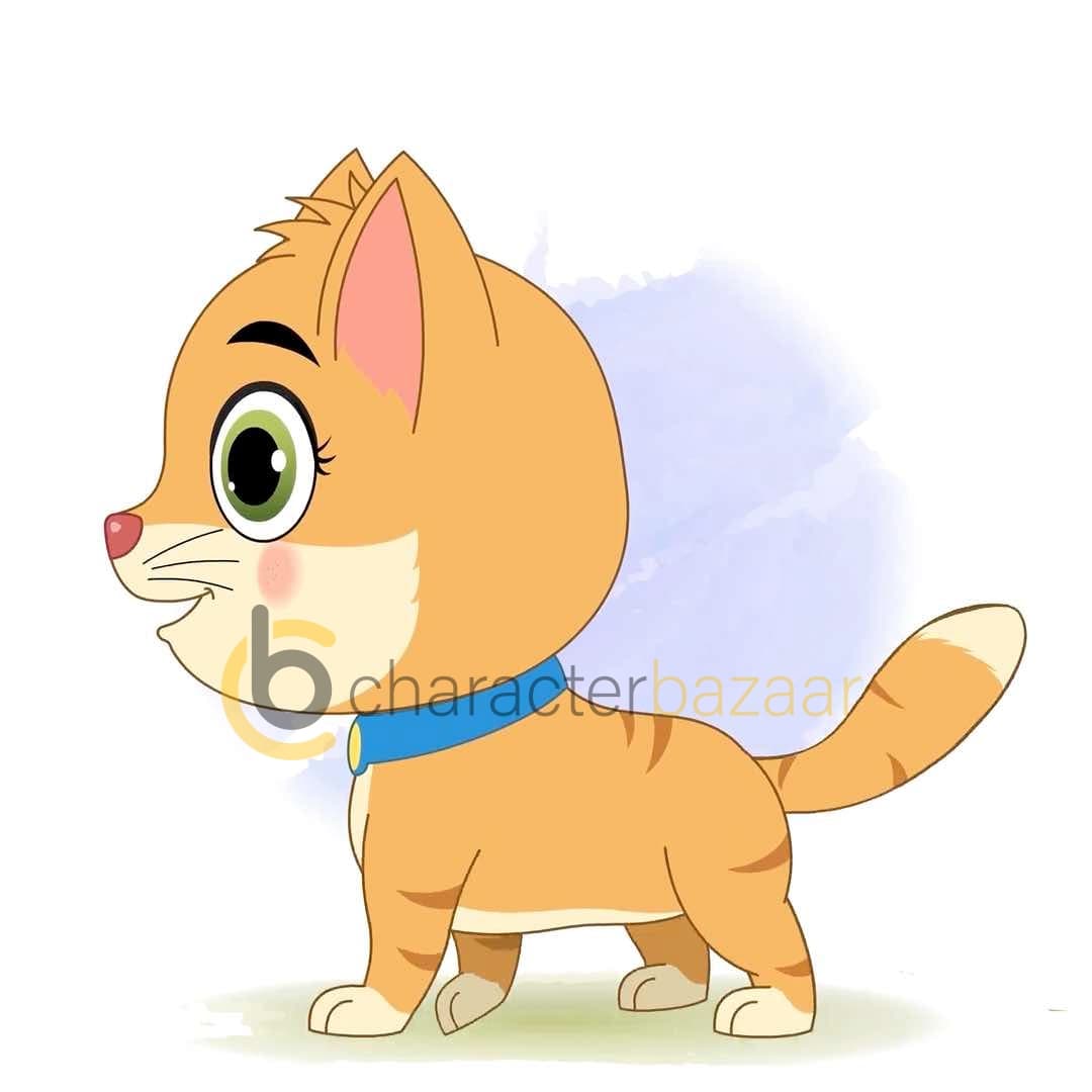 A cat side walking animated cartoon character vector AKA Coco The Cat