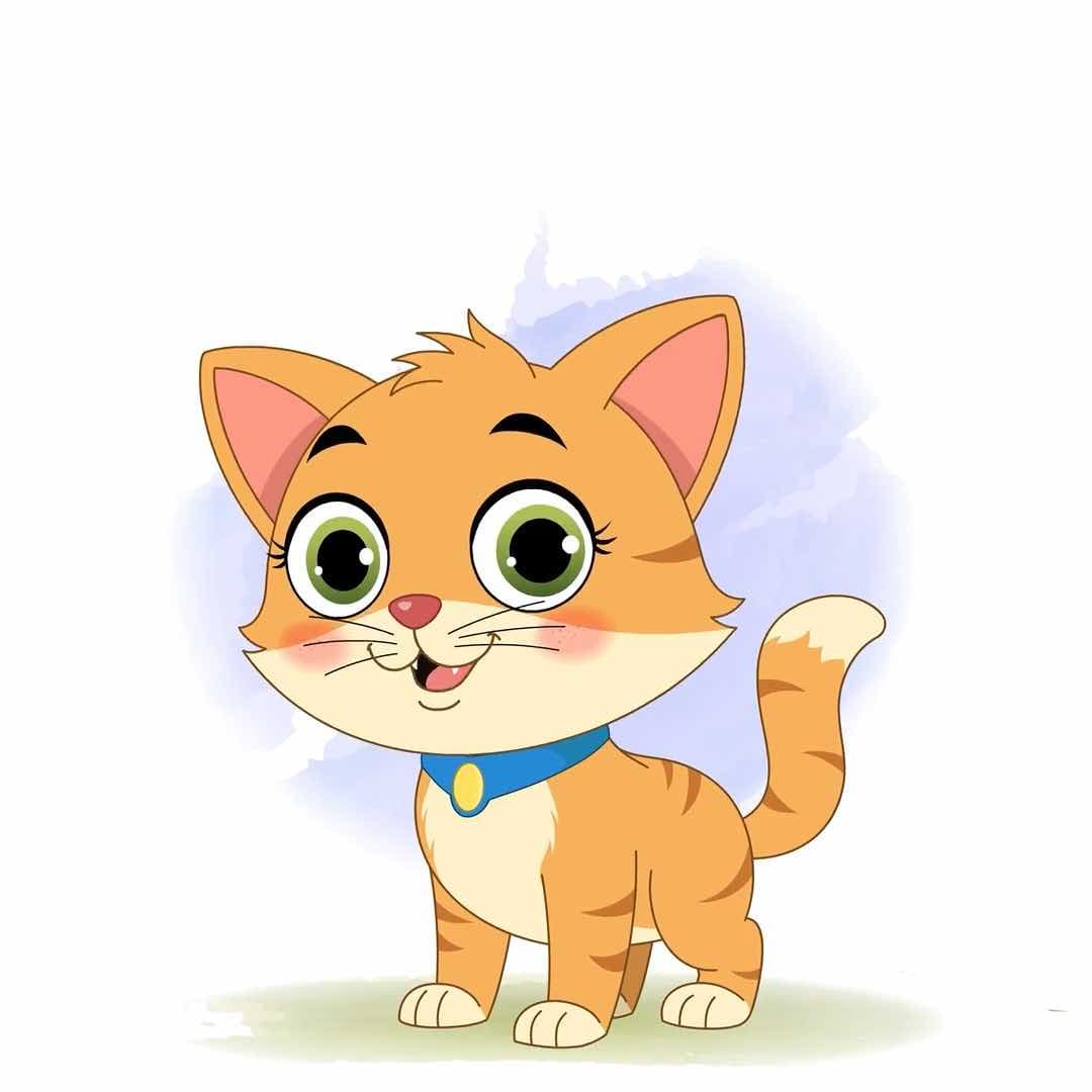 A little cat talking animated cartoon character vector AKA Coco The Cat