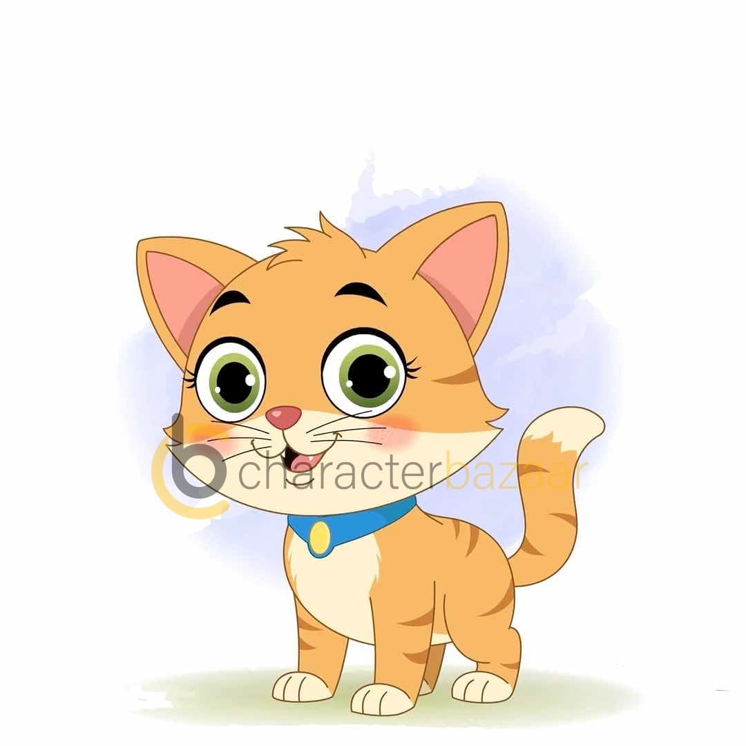 A little cat talking animated cartoon character vector AKA Coco The Cat