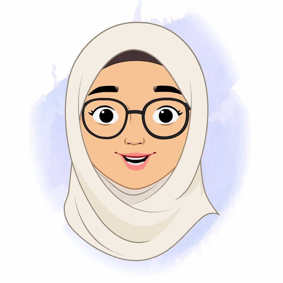 A muslim woman face expression animated vector cartoon character AKA Fatima