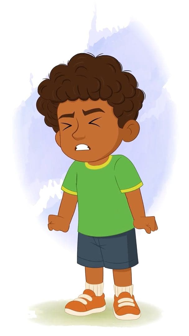 A curly hair angry boy animated vector cartoon character AKA Jay