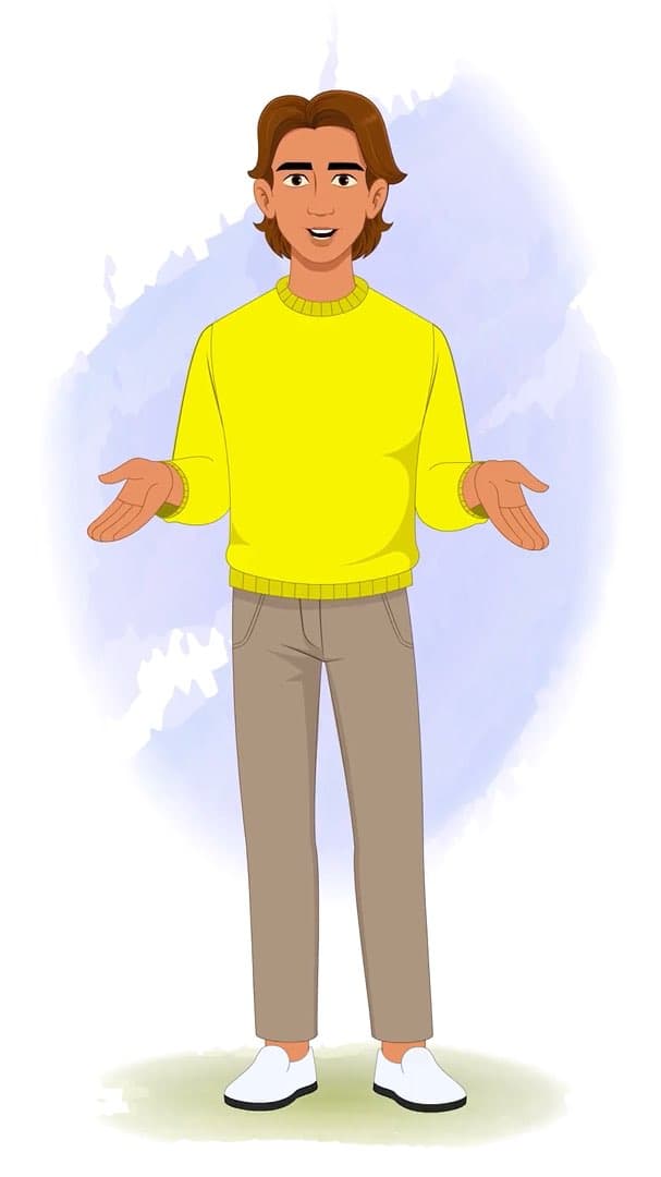 A handsome man in casual clothes talking animated cartoon character vector AKA Chris