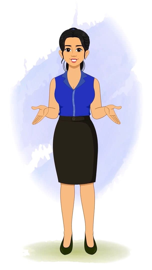 A female employee talking animated cartoon character vector AKA Sophia