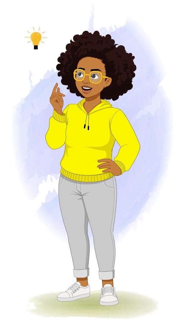 An african american Animated Woman Having a Bright Idea Creative Lightbulb Moment aka Sofiia