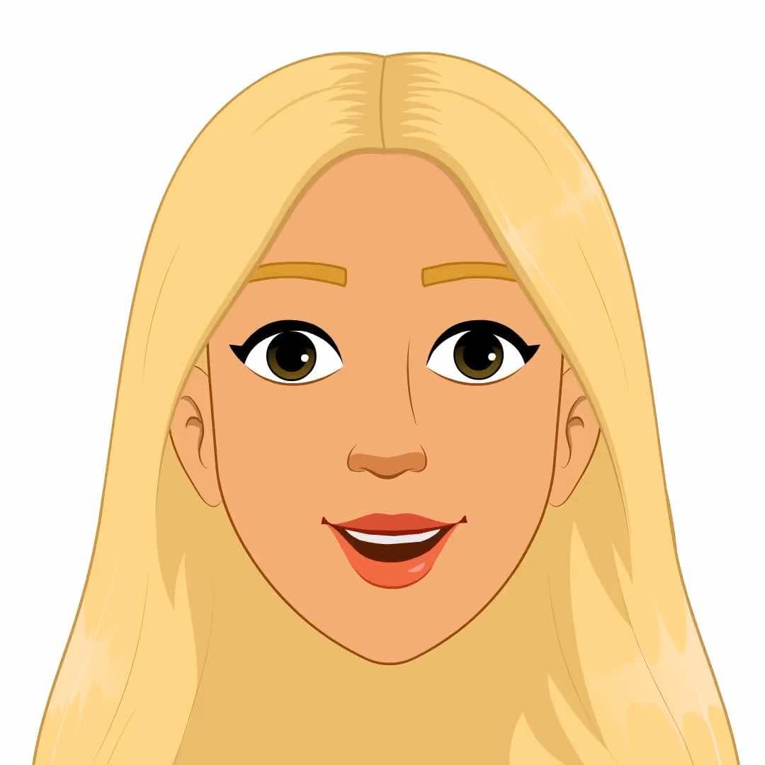 A pretty American woman face expression animated vector cartoon character AKA Georgia