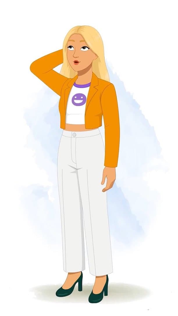 A pretty American confused woman animated vector cartoon character AKA Georgia