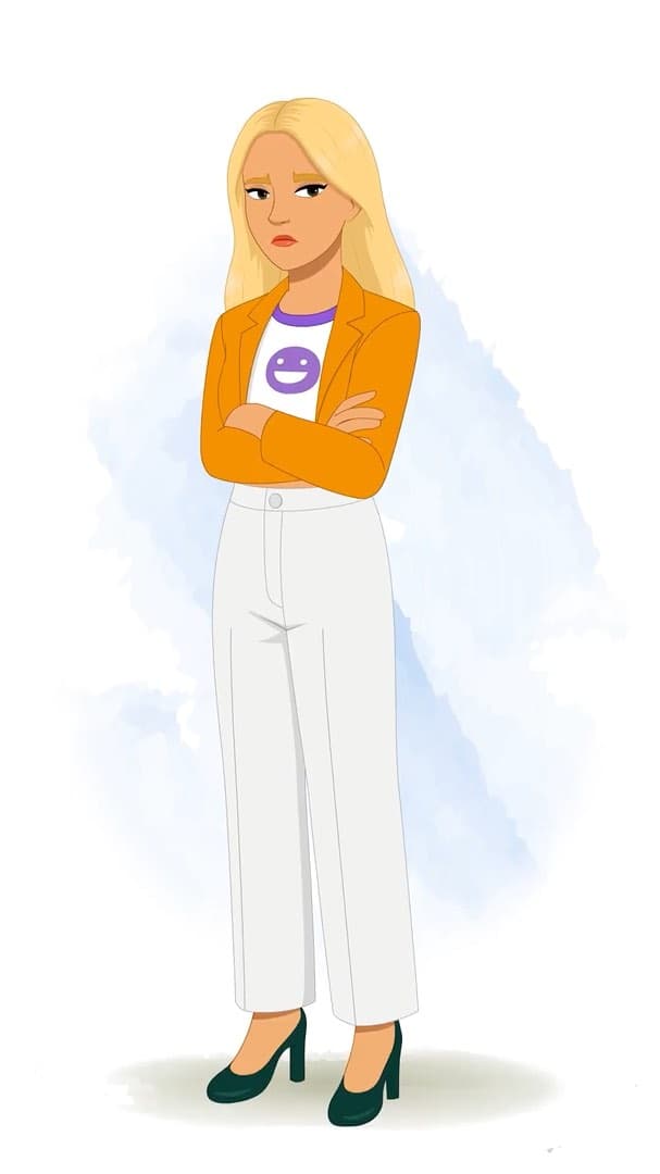 A pretty American annoyed woman animated vector cartoon character AKA Georgia