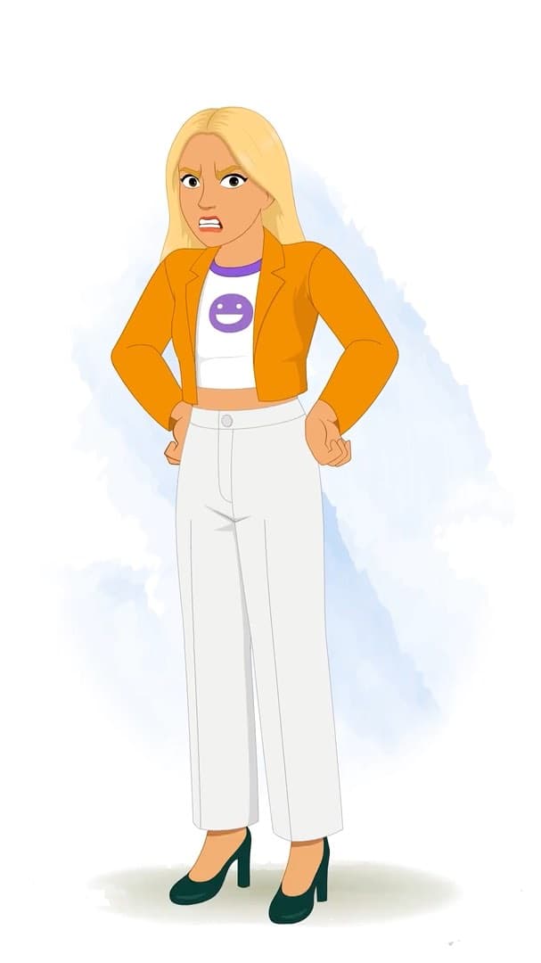 A pretty American angry woman animated vector cartoon character AKA Georgia