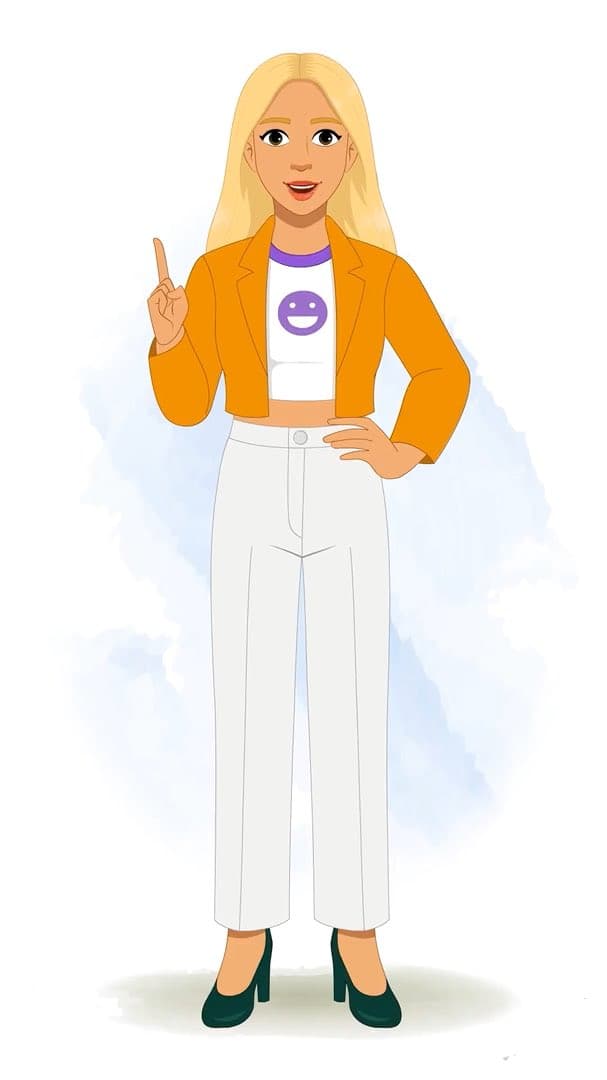 A pretty American woman talking animated character cartoon vector AKA Georgia