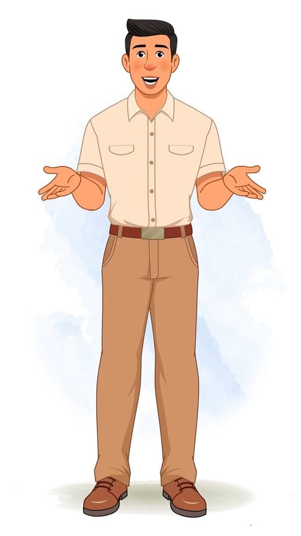 A casual office guy talking animated character cartoon vector AKA Peter