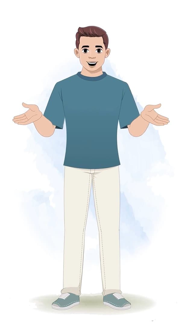 A man in casual clothes talking animated character cartoon vector AKA Taylor