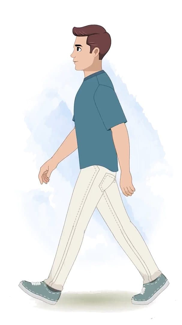 A man in casual clothes side walking animated character cartoon vector AKA Taylor