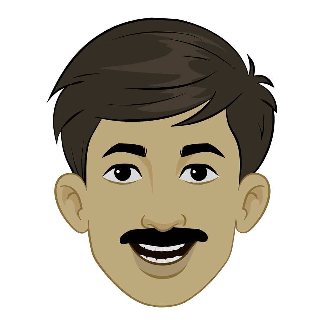 An Indian village man animated face expression vector cartoon character AKA Bhola