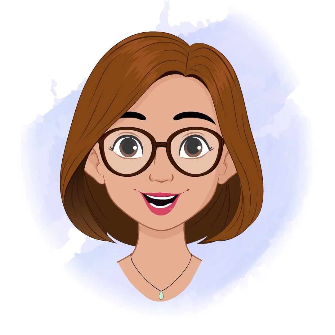 A beautiful woman in floral dress face expression animated vector cartoon character AKA Gwen