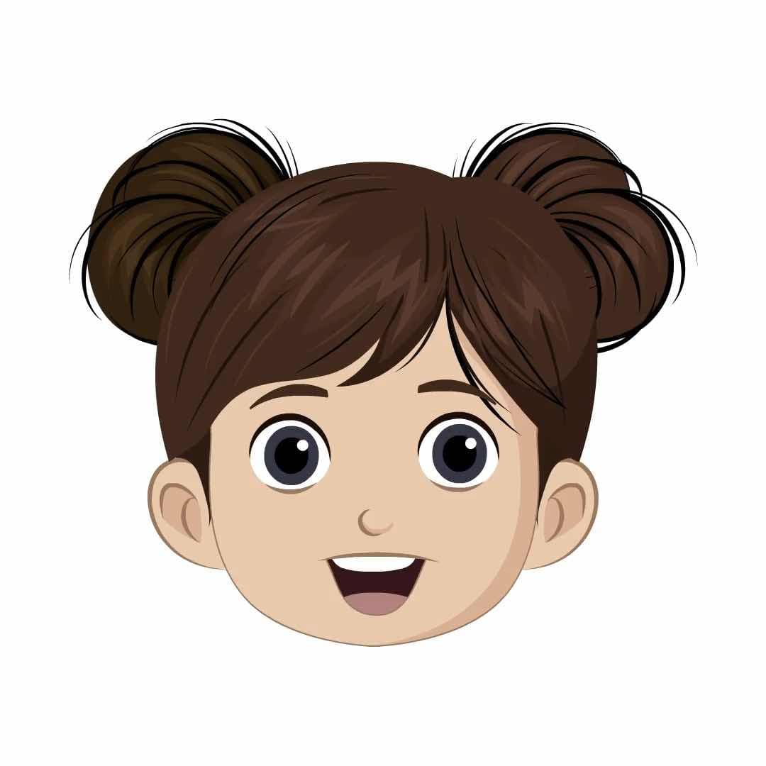 An adorable Indian girl face expression animated vector cartoon character AKA Wamika